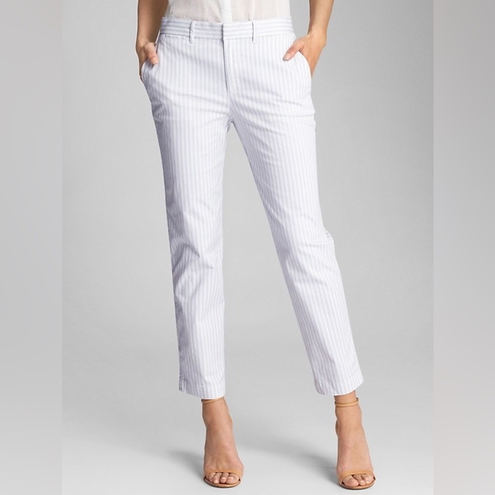 NWOT GAP Ultra Skinny Ankle Crop Pants DIY light blue and white size 0